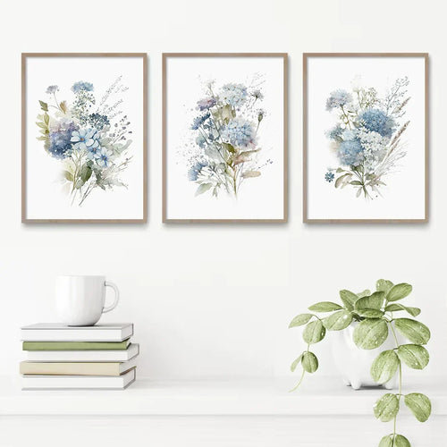 Minimalistische Wilde Wiesenblumen Aquarell Wandkunst Fein Kunst Leinwanddrucke Botanische Poster Bilder Für Wohnzimmer Wohnkultur | Karnz
