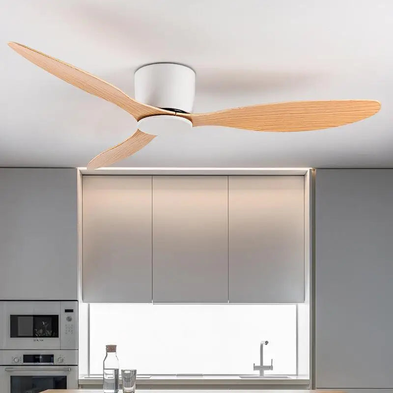 42-52 Zoll Deckenventilatoren mit DC-Motor — Fernbedienung Niedrigboden Kühlventilatoren, ohne Licht, weiße Holz- & schwarze Optionen | Karnz