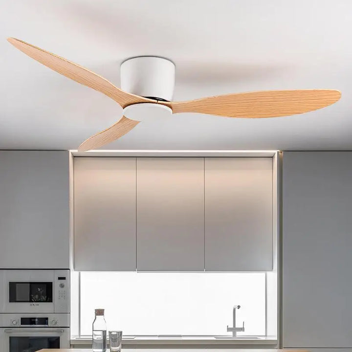 42-52 Zoll Deckenventilatoren mit DC-Motor — Fernbedienung Niedrigboden Kühlventilatoren, ohne Licht, weiße Holz- & schwarze Optionen | Karnz