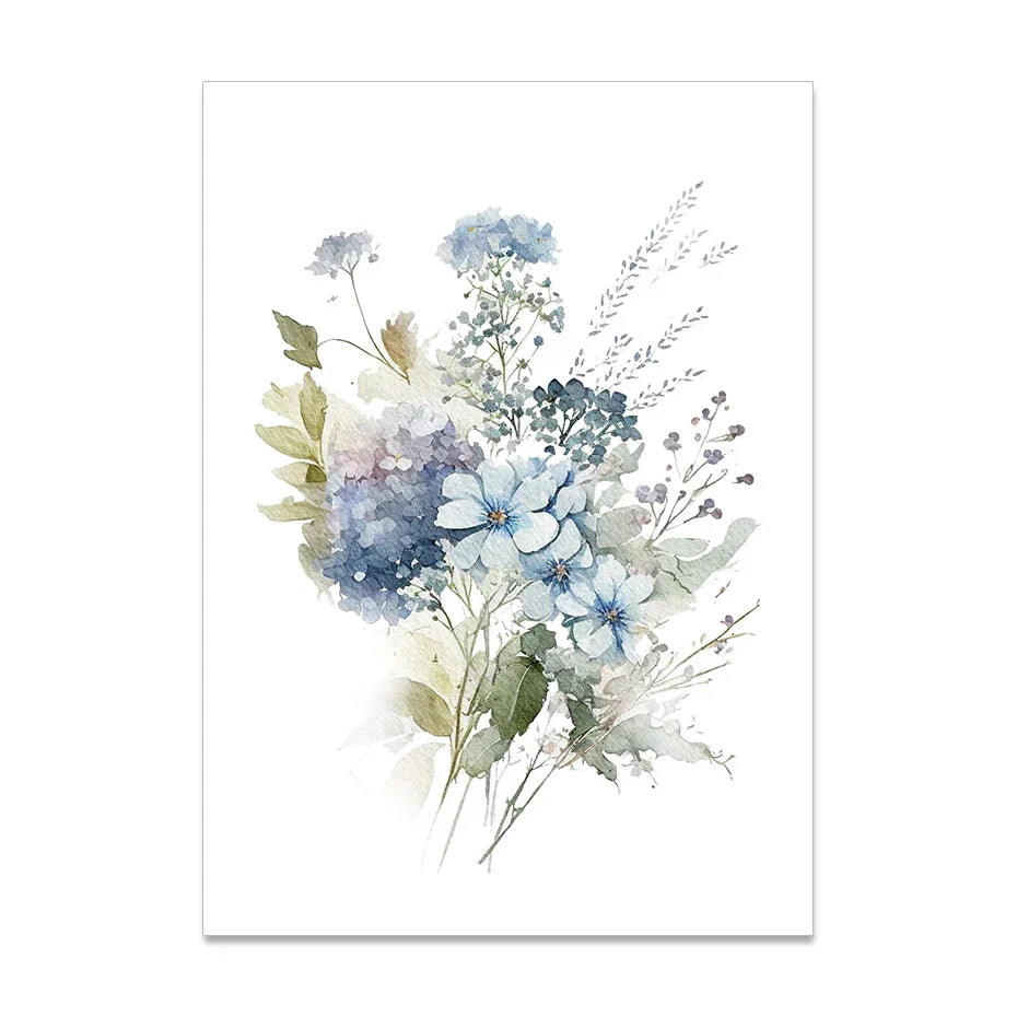 Minimalistische Wilde Wiesenblumen Aquarell Wandkunst Fein Kunst Leinwanddrucke Botanische Poster Bilder Für Wohnzimmer Wohnkultur | Karnz