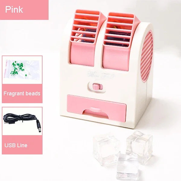 Dual-Outlet Turbo Kühlung Tisch Luftbefeuchter Ventilator | Karnz