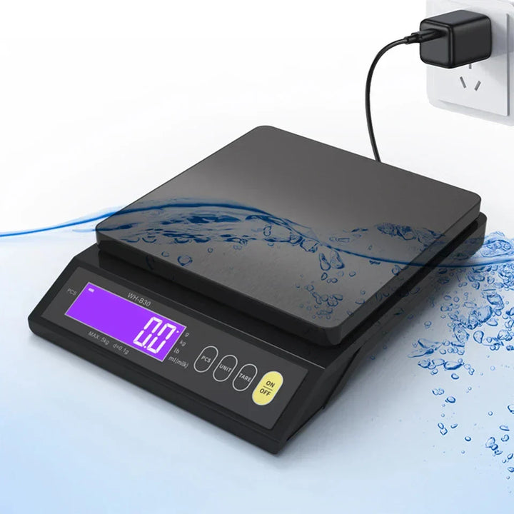 Karnz | 5 kg/0,1 g und 10 kg/1 g digitale elektronische Küchenwaage, LCD-Display, voll wasserdichtes Edelstahl-Waagetool zum Backen