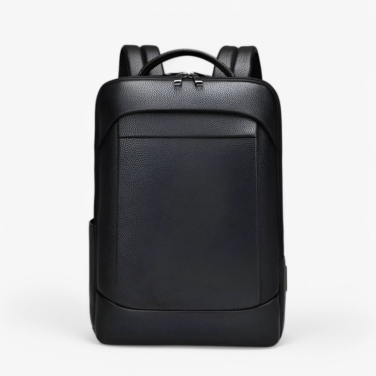 Eleganter Lederrucksack für Damen und Herren mit USB-Anschluss für Laptop und den täglichen Gebrauch, 15,6 Zoll, schwarz