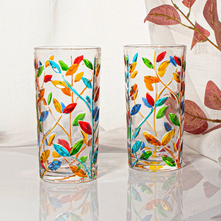 Handgemalte Blattglas-Tasse | Karnz