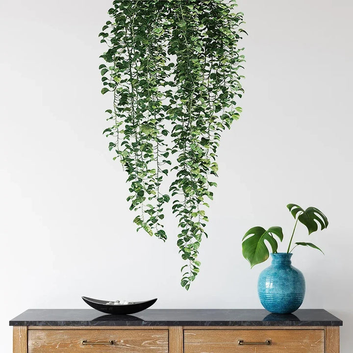 Realistische grüne Ranken Wandaufkleber 54x105cm grüne Blätter Wandsticker abnehmbar abziehbar und aufkleber PVC Vinyl Wandmural für kreative DIY Wohnkultur | Karnz