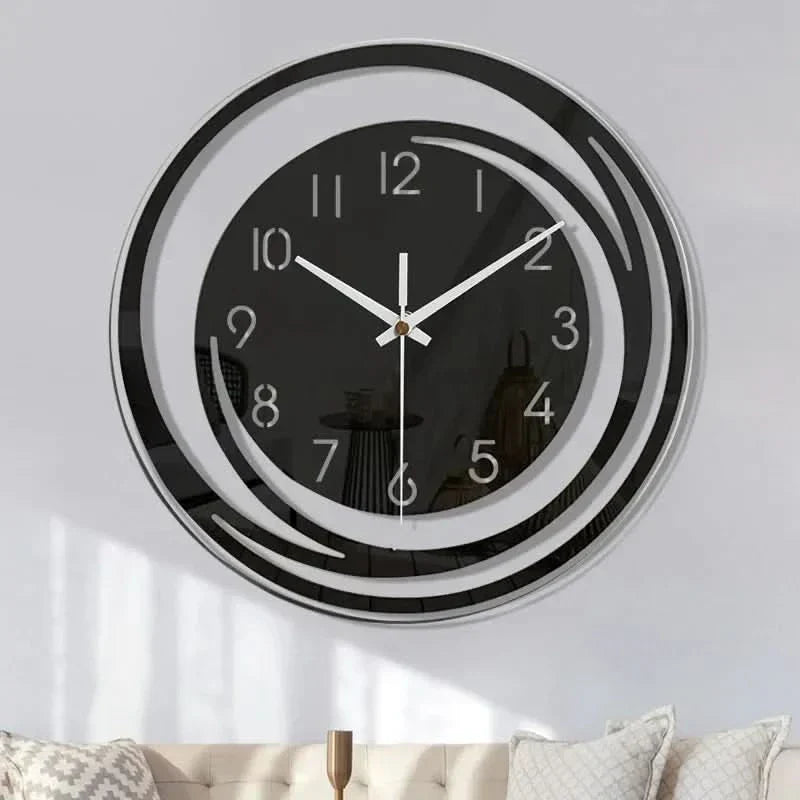 Schwarze Acryl-Wanduhr – Modernes skandinavisches Design