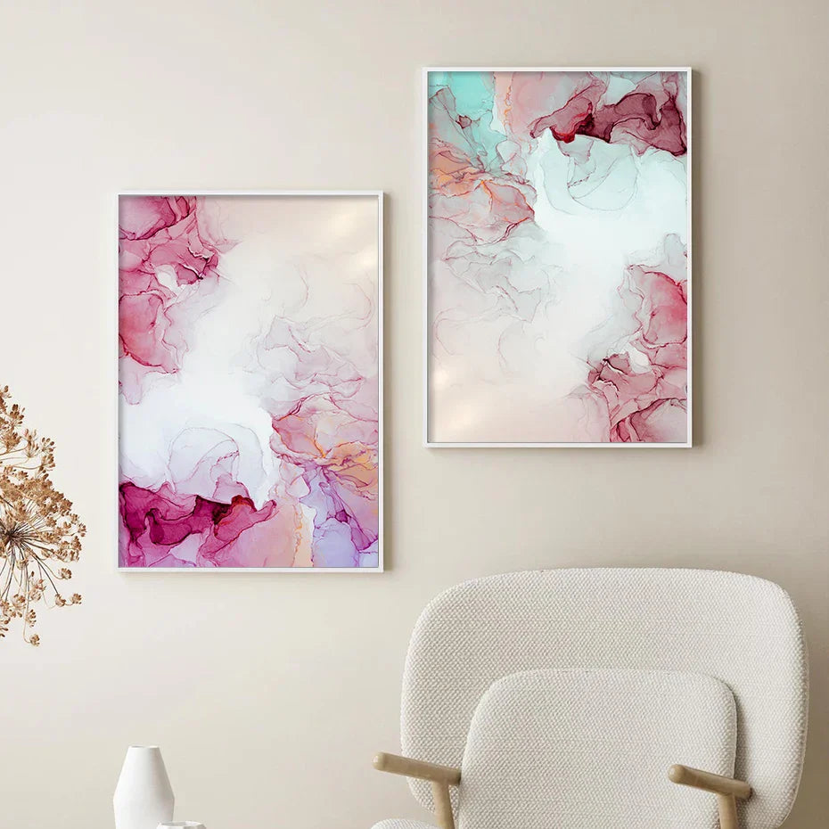 Abstrakte Minimalistische Pinke Tinten Marmor Druck Wandkunst Fein Kunst Leinwand Drucke Bilder Für Wohnzimmer Schlafzimmer Hotelzimmer Kunst Dekor | Karnz