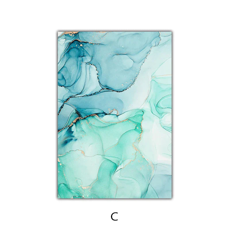 Bunte Schattierungen von Pink Blau Jade Flüssig Marmor Druck Wandkunst Feine Kunstleinwand Drucke Bilder für Wohnzimmer Schlafzimmer Hotel Salon Kunst Dekor | Karnz