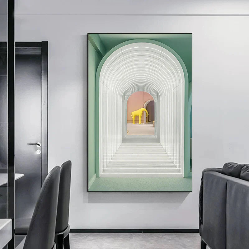 Minimalistische abstrakte architektonische Wandkunst feine Kunstleinwand Drucke Poster Bilder für moderne Apartment Wohnzimmer Büro Dekor | Karnz