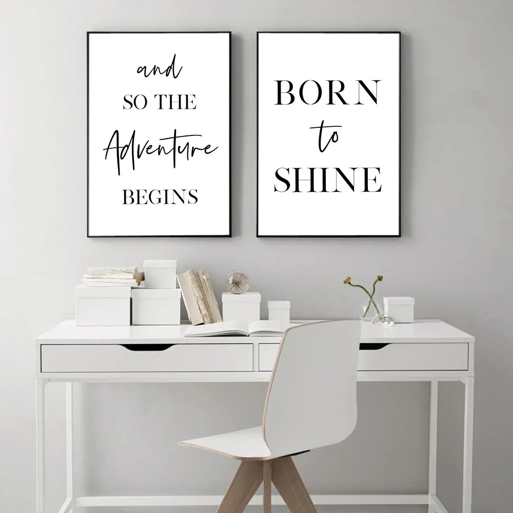 Mach große Dinge Motivationszitate Tägliches Mantra Poster Wandkunst Fine Art Leinwanddrucke Schwarz Weiß Bilder Für Wohnzimmer Home Office Dekor | Karnz