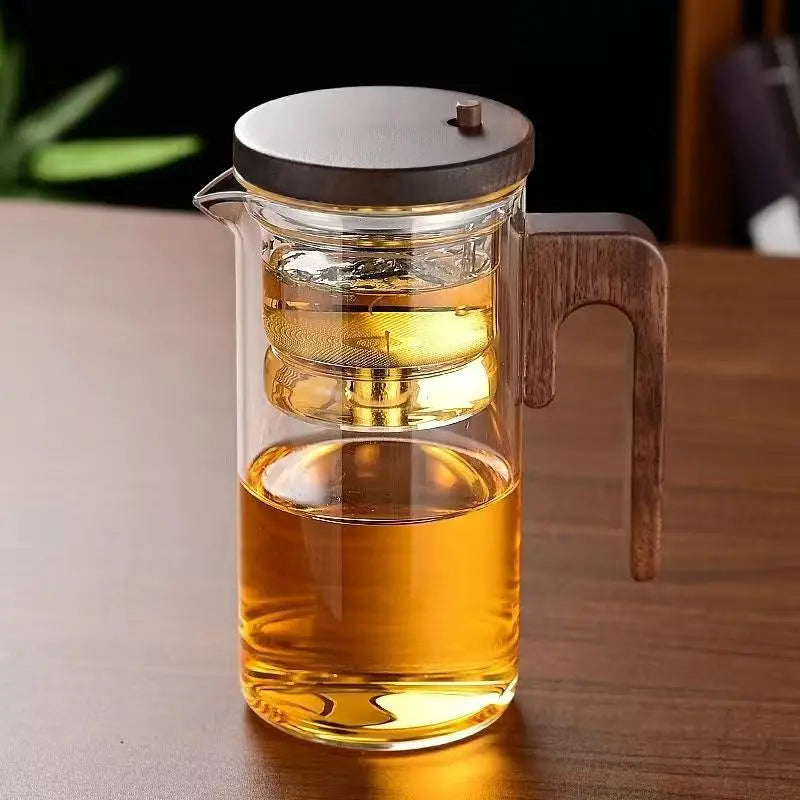 Auréa Glas Teekanne – Luxuriöser Teefilter mit Holzgriff | Karnz