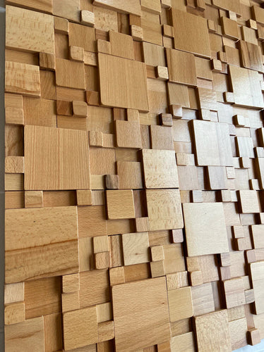 Karnz | Mosaikwandpaneele Massivholz und schallabsorbierende Dekoration