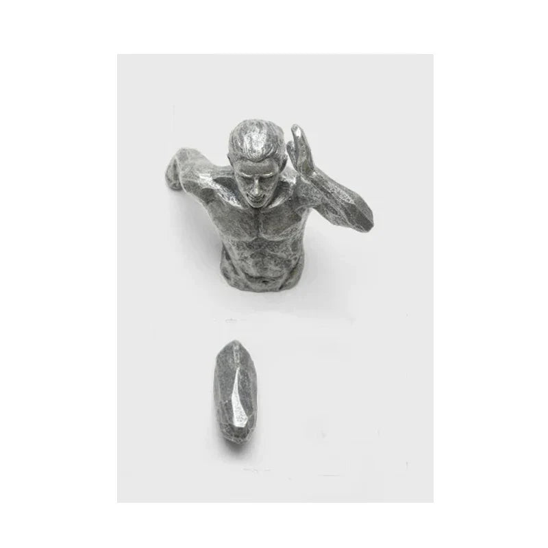 Moderne urbane abstrakte Eisenstatue Wandkunst Fine Art Leinwanddrucke 3D-Visualisierung Figurenkunst Bilder für minimalistische Wohnungswanddekoration | Karnz