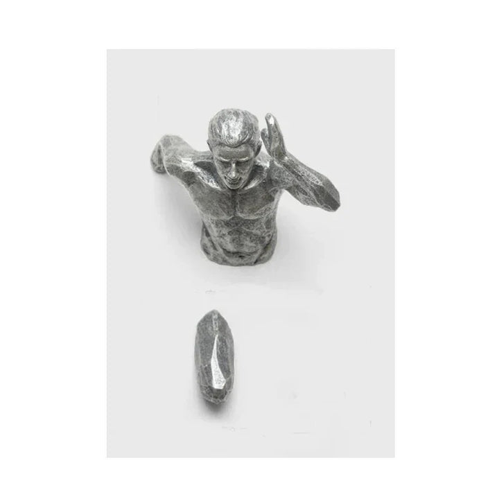 Moderne urbane abstrakte Eisenstatue Wandkunst Fine Art Leinwanddrucke 3D-Visualisierung Figurenkunst Bilder für minimalistische Wohnungswanddekoration | Karnz