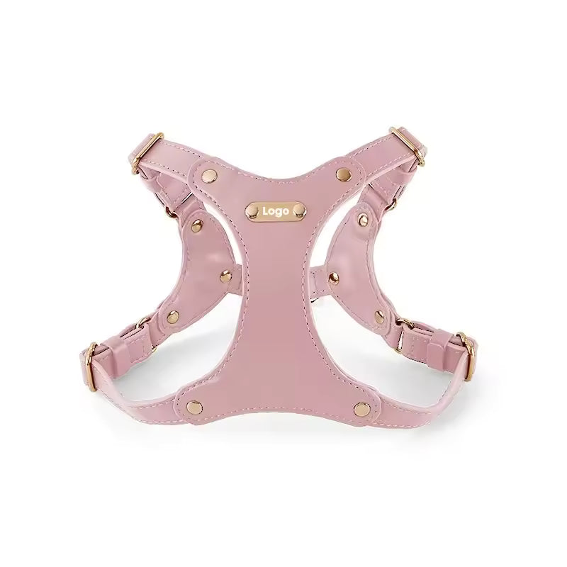 Verstellbares Leder-Hundegeschirr mit personalisierbarem Gravur Karnz