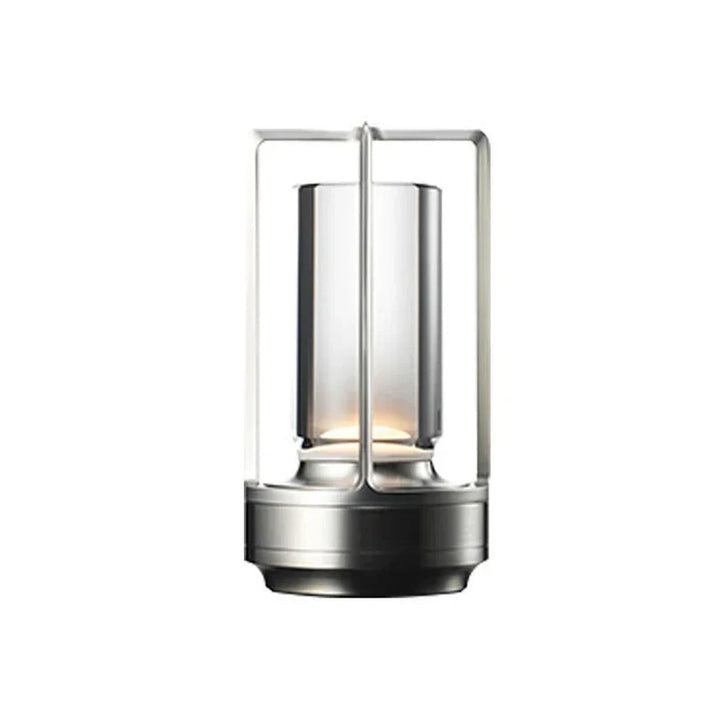 Wiederaufladbare kabellose Tischlampe mit Kristallglas - Tragbare LED-Leuchte für Innen- und Außenbereiche | Karnz