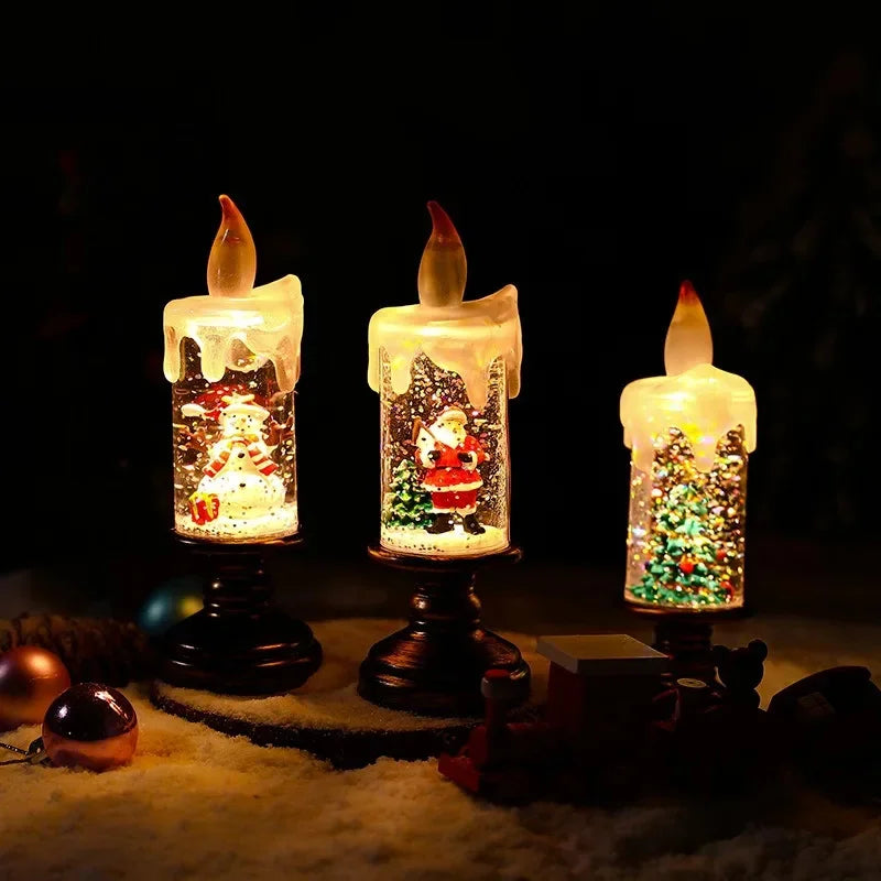 Schneefall Kristall Weihnachtskerzenlicht | Karnz