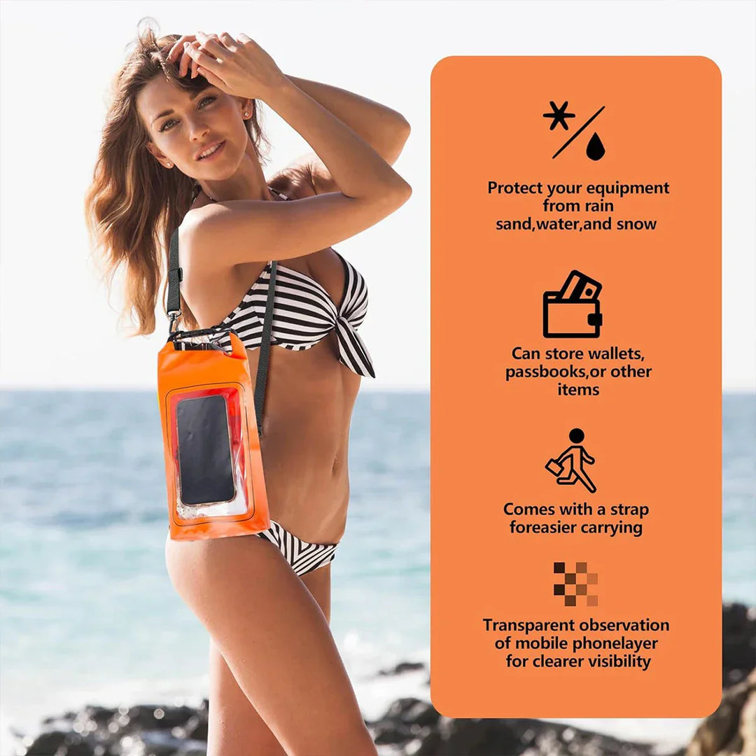 Karnz | AquaVault Wasserdichter Dry Bag 2L | Mit Touchscreen-Fenster | Outdoor-Tasche für Kajakfahren, Trekking & Wassersport