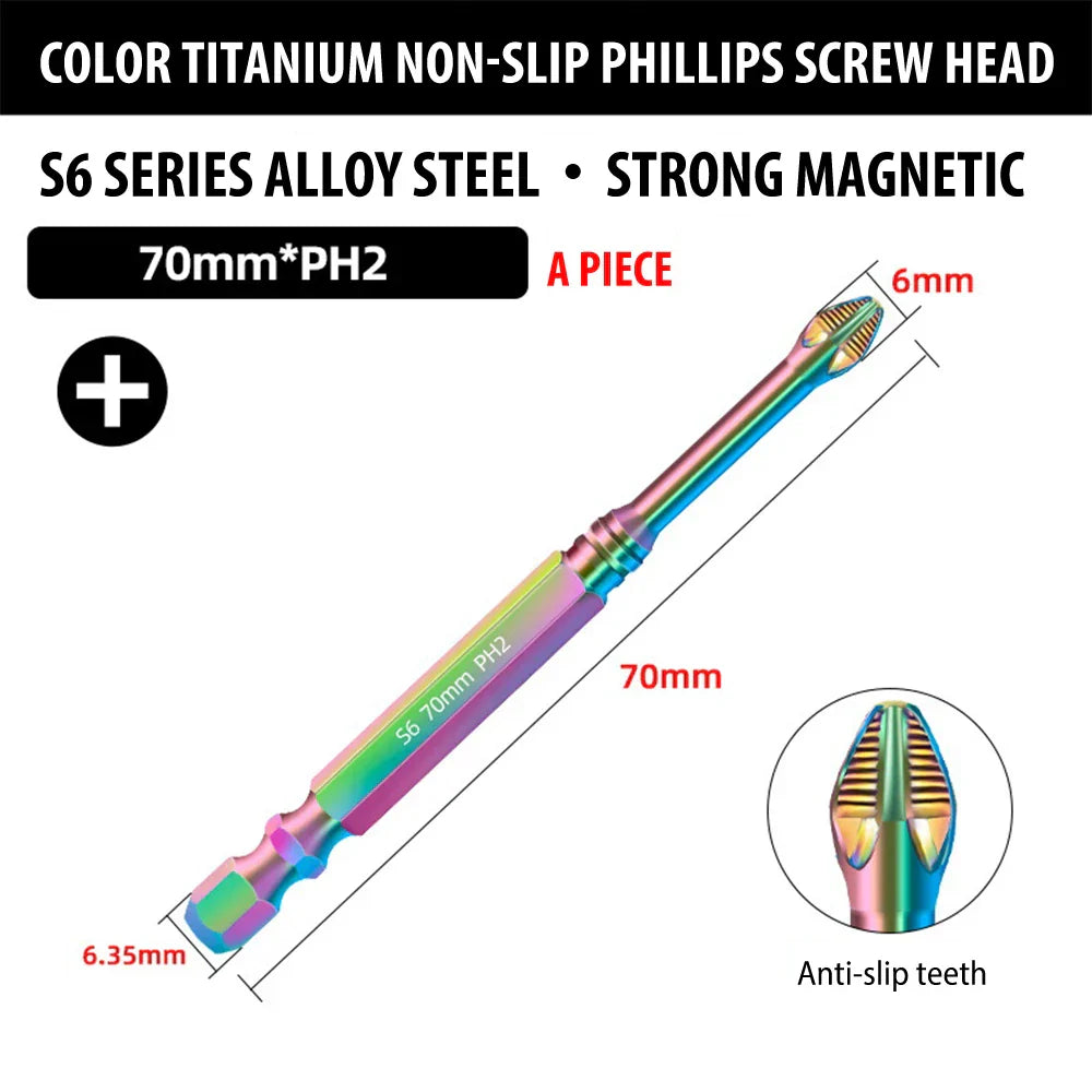 Magnetischer Titan-Schlagschraubenkopf mit rutschfester Oberfläche