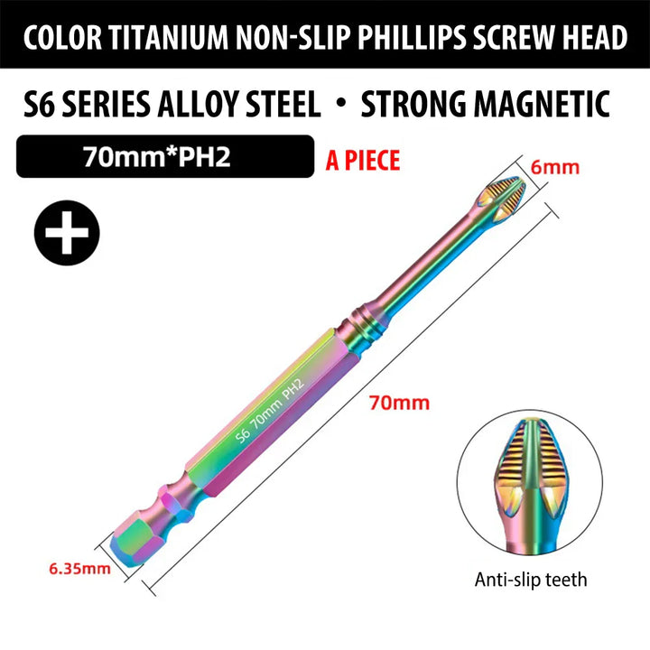 Magnetischer Titan-Schlagschraubenkopf mit rutschfester Oberfläche