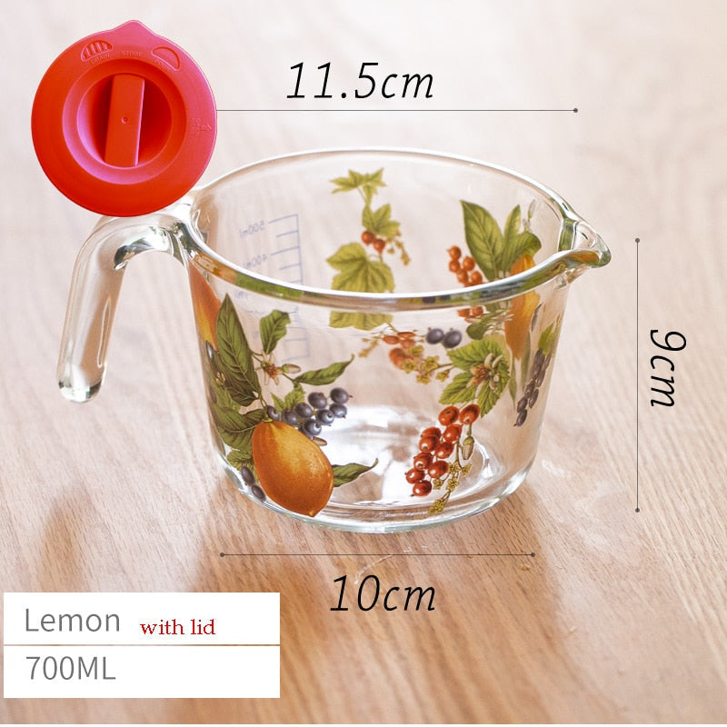 Retro Flowers Messbecher mit Deckel