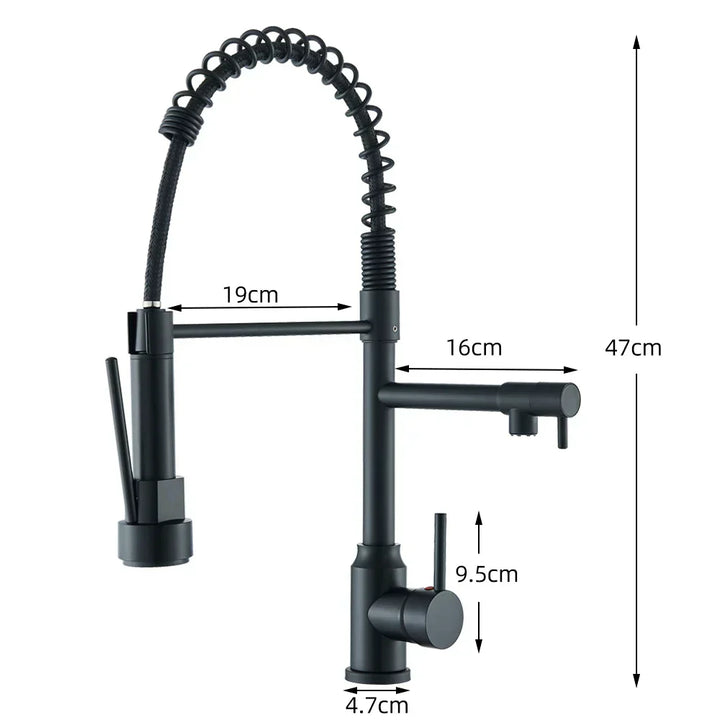 Wasserhahn mit Doppeltem Auslauf – Hochwertiger Wasserhahn für Flexibles Spülen, Schwenkbar, Ideal für Moderne Küchen, Leicht zu Reinigen und Einfache Montage | Karnz