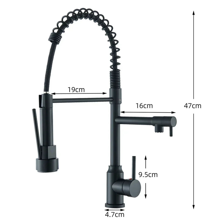 Wasserhahn mit Doppeltem Auslauf – Hochwertiger Wasserhahn für Flexibles Spülen, Schwenkbar, Ideal für Moderne Küchen, Leicht zu Reinigen und Einfache Montage | Karnz