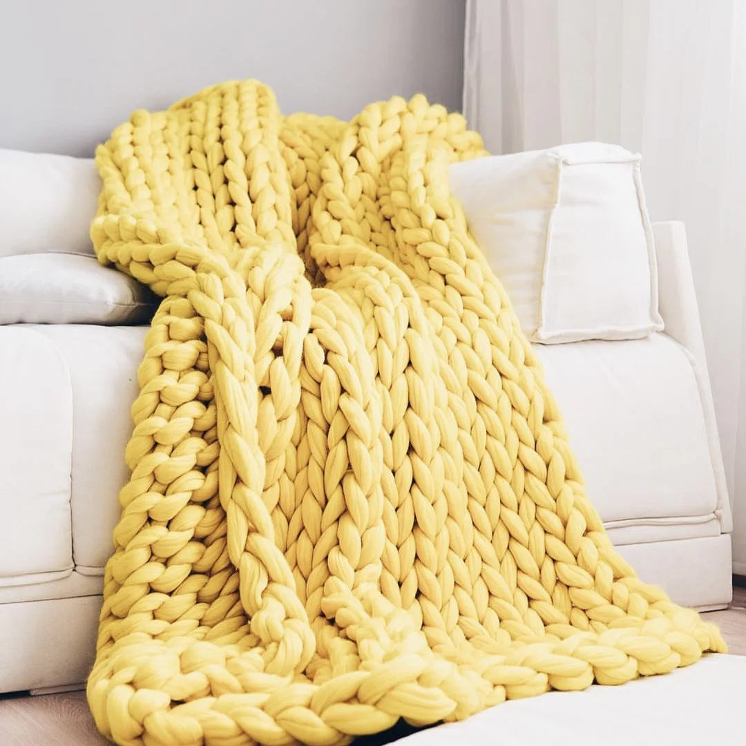 Grobstrickdecke – Kuschelige Wolldecke für jedes Zimmer – Weich und warm – Perfekt für Sofa und Bett