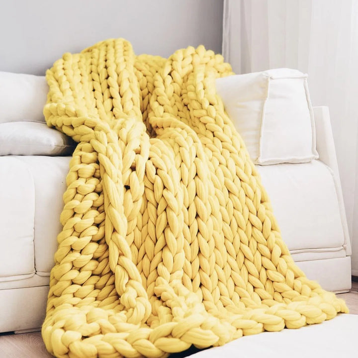 Grobstrickdecke – Kuschelige Wolldecke für jedes Zimmer – Weich und warm – Perfekt für Sofa und Bett