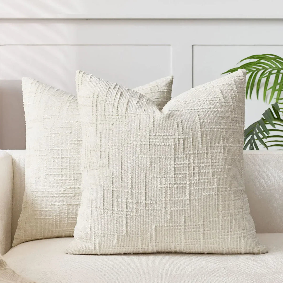 Chenille Sofa Kissenbezug – Weiches einfarbiges Design | Elegante Dekoration für Wohnzimmer & Schlafzimmer | Karnz