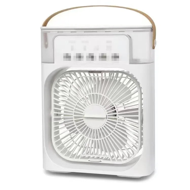 Tragbarer USB-Elektroventilator mit LED-Nachtlicht und Wassernebel - 3-in-1-Luftbefeuchter für Zuhause | Karnz