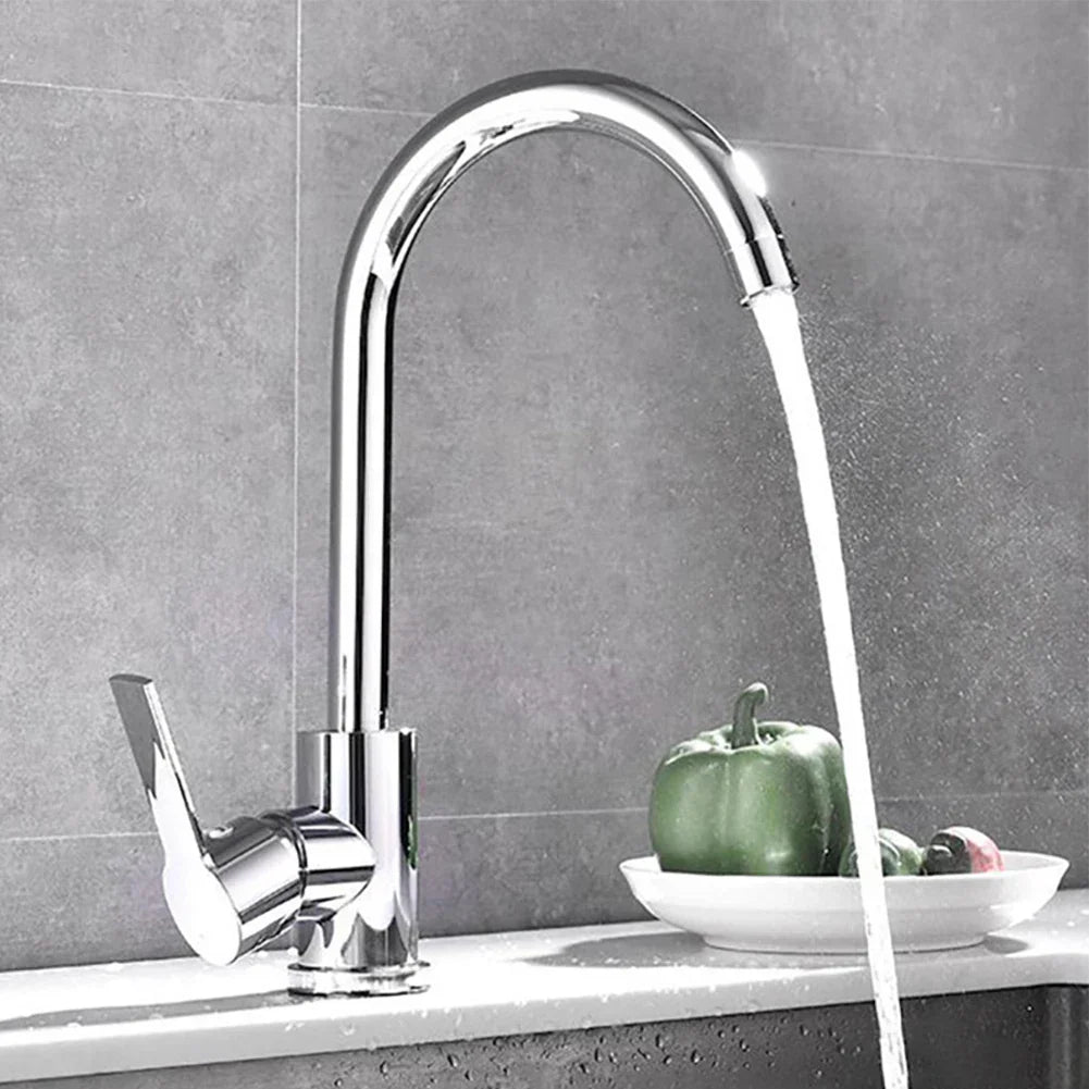 Chrom Wasserhahn mit Einhebelmischer – Hochwertiger Wasserhahn für Spülbecken, Leicht zu Reinigen, Langlebig und Einfache Installation für Moderne Küchen | Karnz