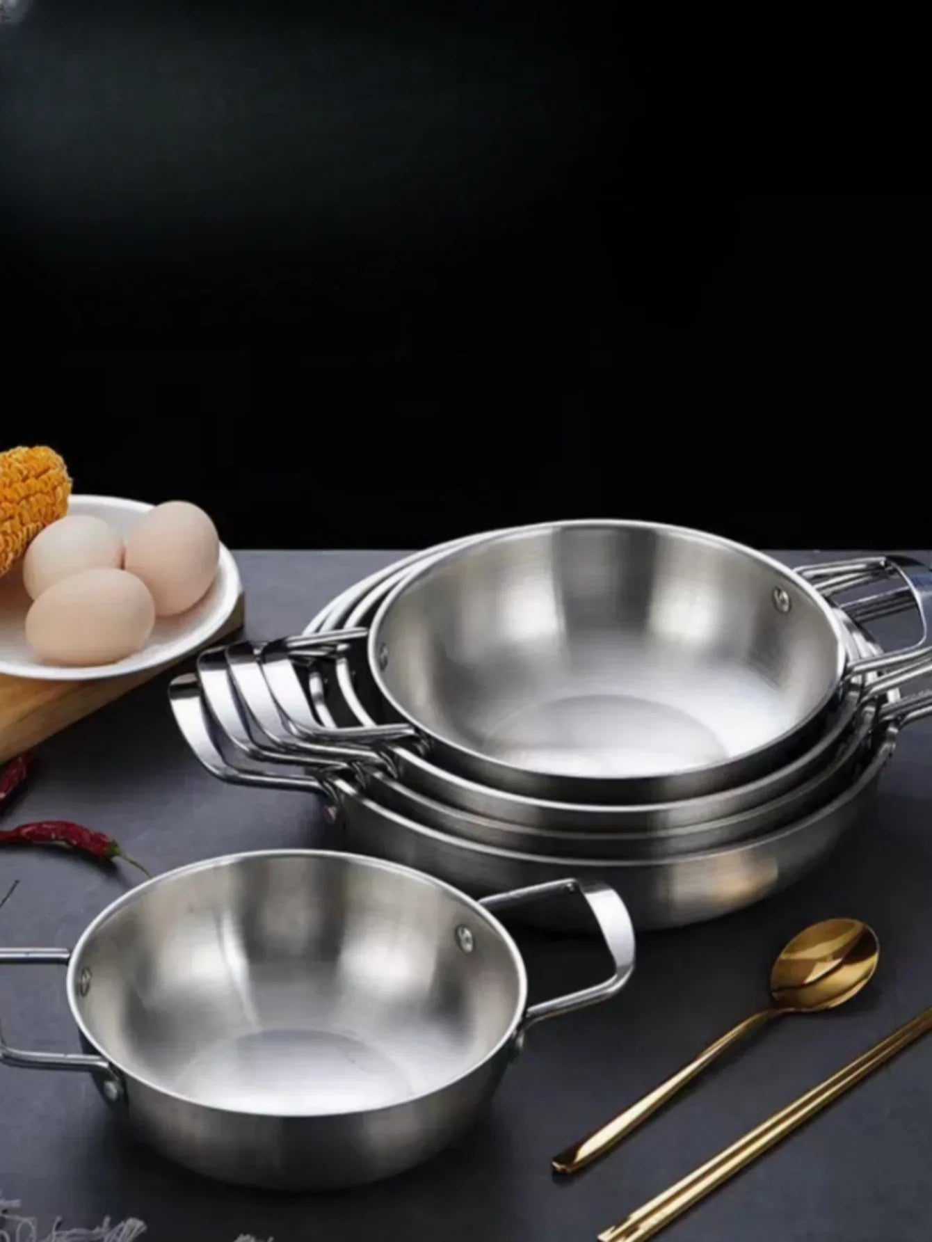 GastroPan – Edelstahl Sauce & Paella Pfanne mit Griff Karnz