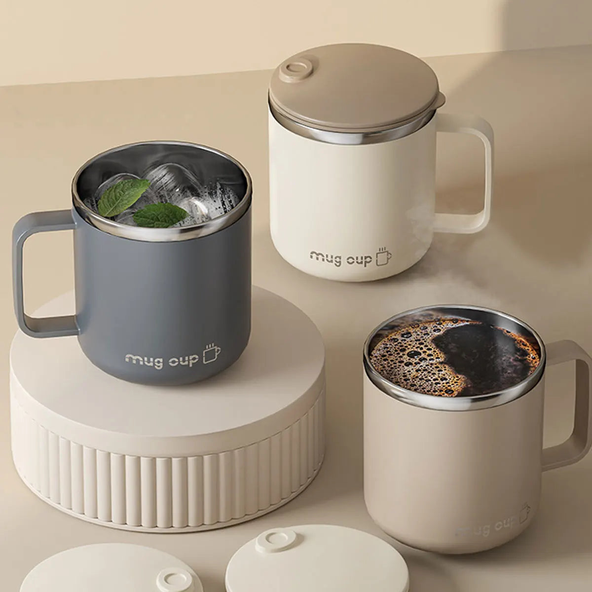 Isolierte Edelstahl Kaffeetasse mit Deckel | Karnz