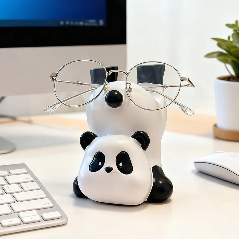 Auf dem Kopf stehender Panda Brillenhalter