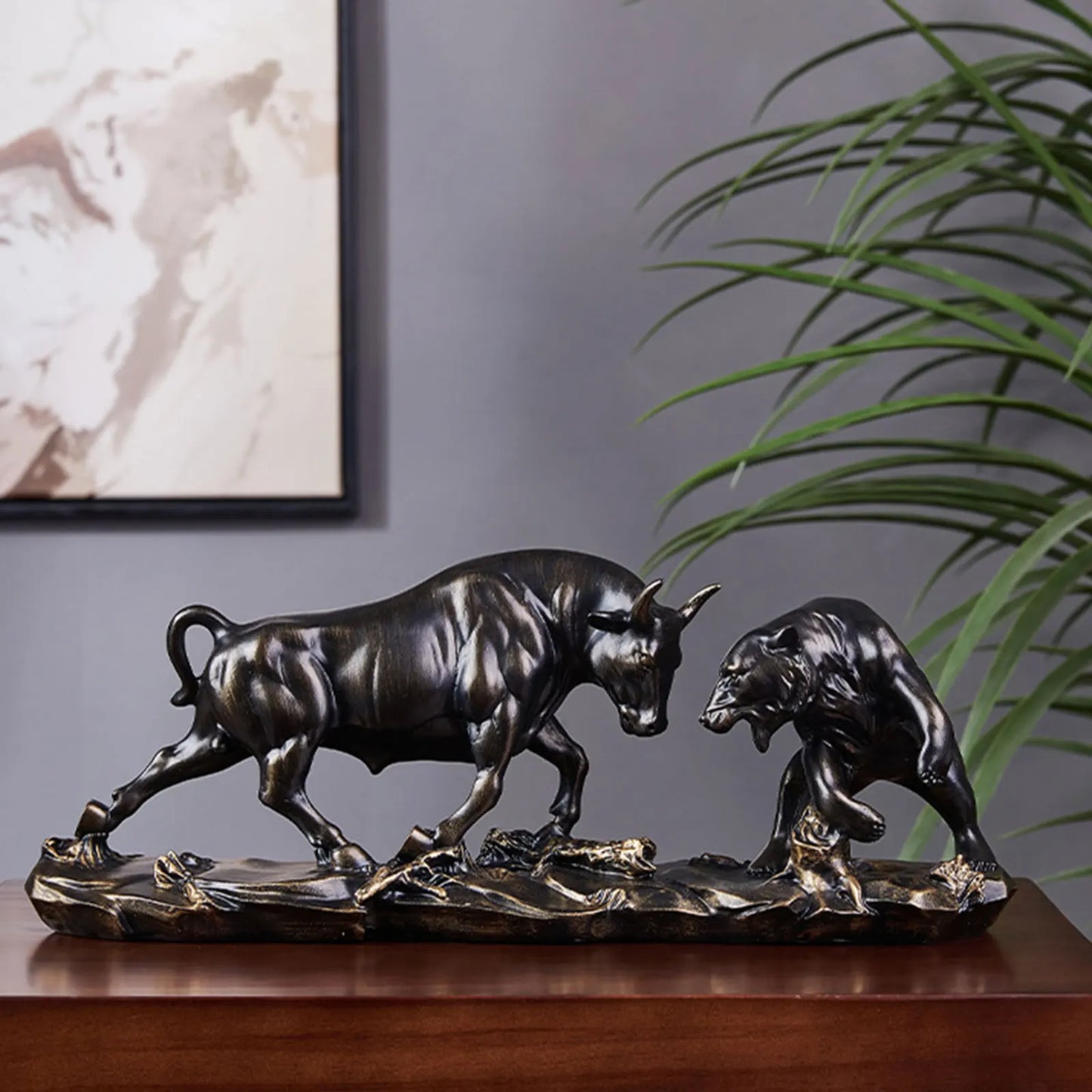 Feng Shui Bären- und Stierstatue, Stierfigur, Kuhskulpturen-Sammlung