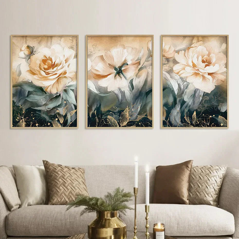 Serene Pastellblüten Florale Abstrakte Wandkunst Feine Kunst Leinwanddrucke Moderne Botanik Bilder Für Wohnzimmer Esszimmer Kunst Dekor | Karnz