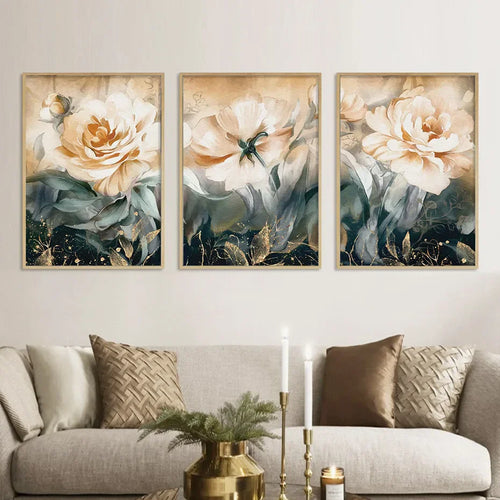 Serene Pastellblüten Florale Abstrakte Wandkunst Feine Kunst Leinwanddrucke Moderne Botanik Bilder Für Wohnzimmer Esszimmer Kunst Dekor | Karnz