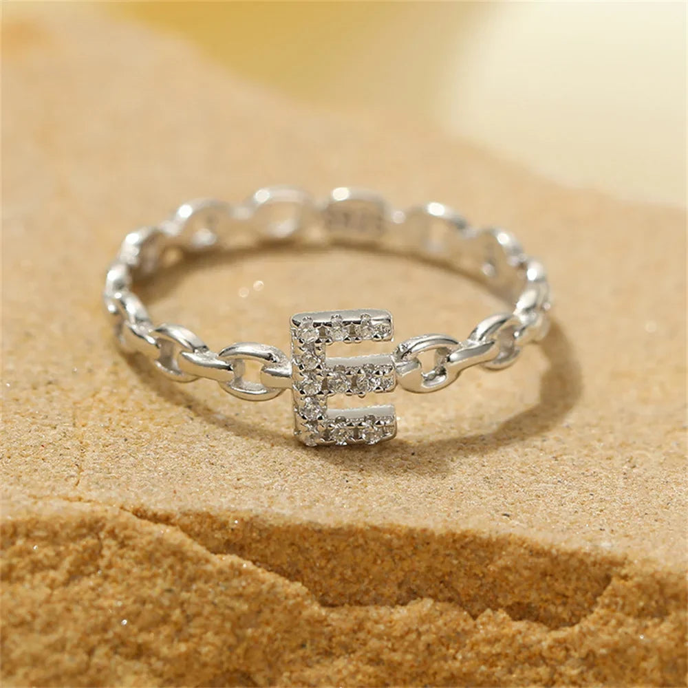 Karnz | Zierlicher Diamant Buchstaben Initialring