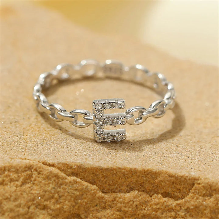 Karnz | Zierlicher Diamant Buchstaben Initialring