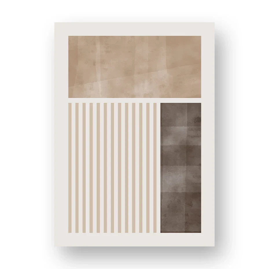 Braun Beige Farbblock Geometrische Wandkunst Fine Art Leinwanddrucke Abstrakte Minimalistische Bilder Für Modernes Wohnzimmer Schlafzimmer Kunst Dekor | Karnz