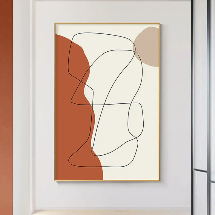 Moderne abstrakte erdige Töne geometrische Wandkunst Fine Art Leinwanddrucke Bilder für Wohnzimmer Esszimmer zeitgenössische Wohnkultur | Karnz