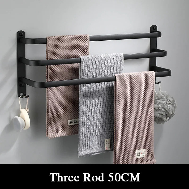 Fester Handtuchhalter - Schwarzes Aluminium | Schraubmontage Karnz