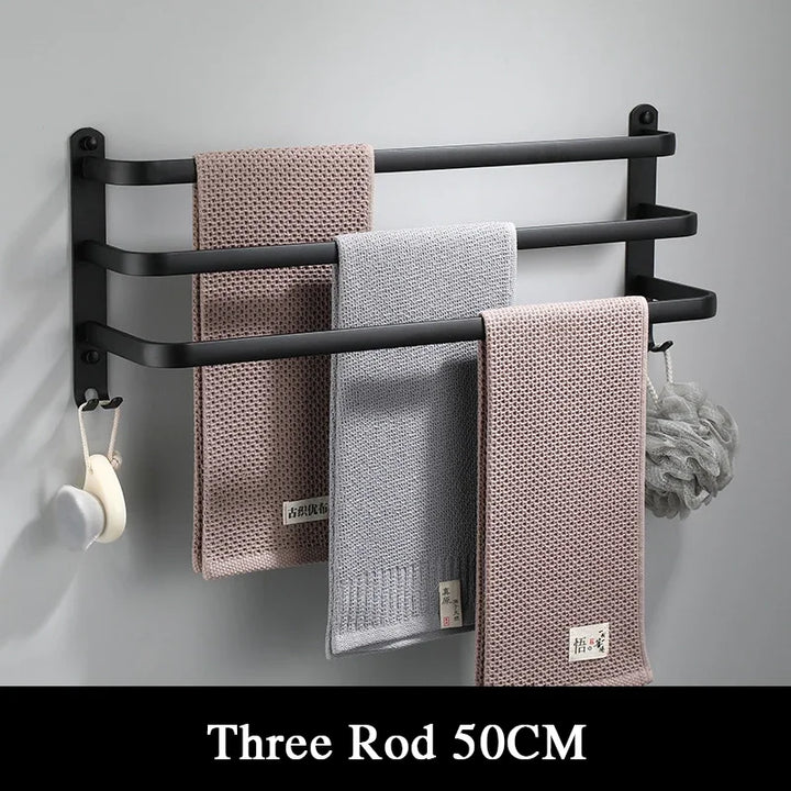 Fester Handtuchhalter - Schwarzes Aluminium | Schraubmontage Karnz