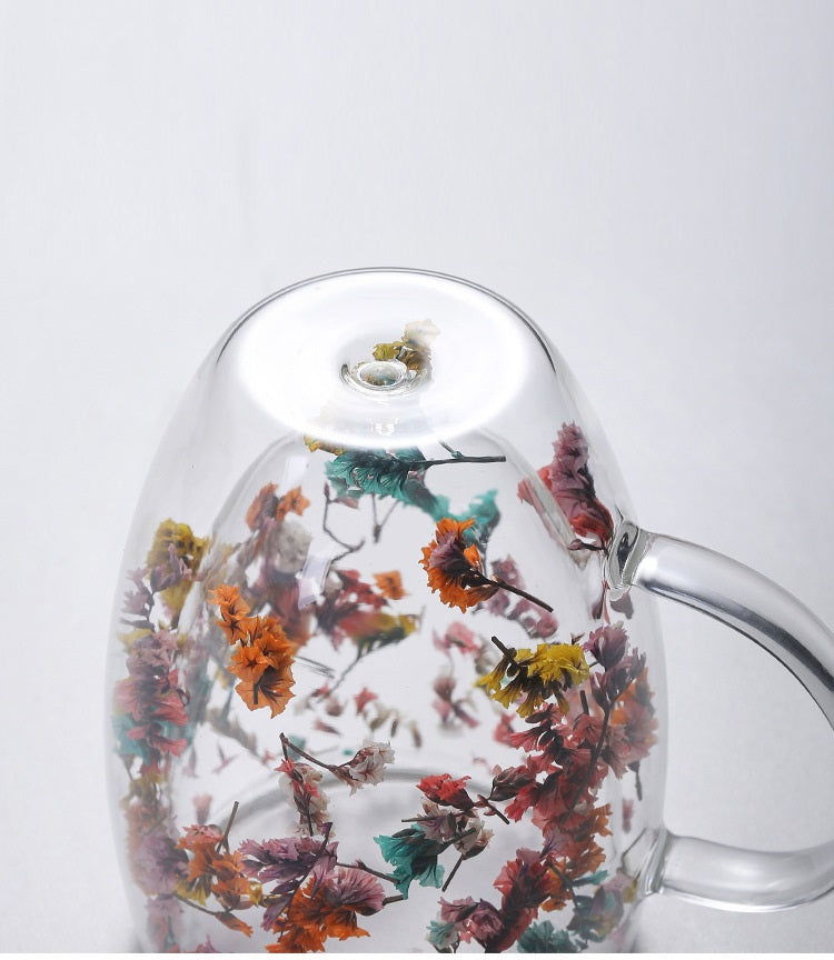 Doppelwandige Trockenblumen-Glasbecher