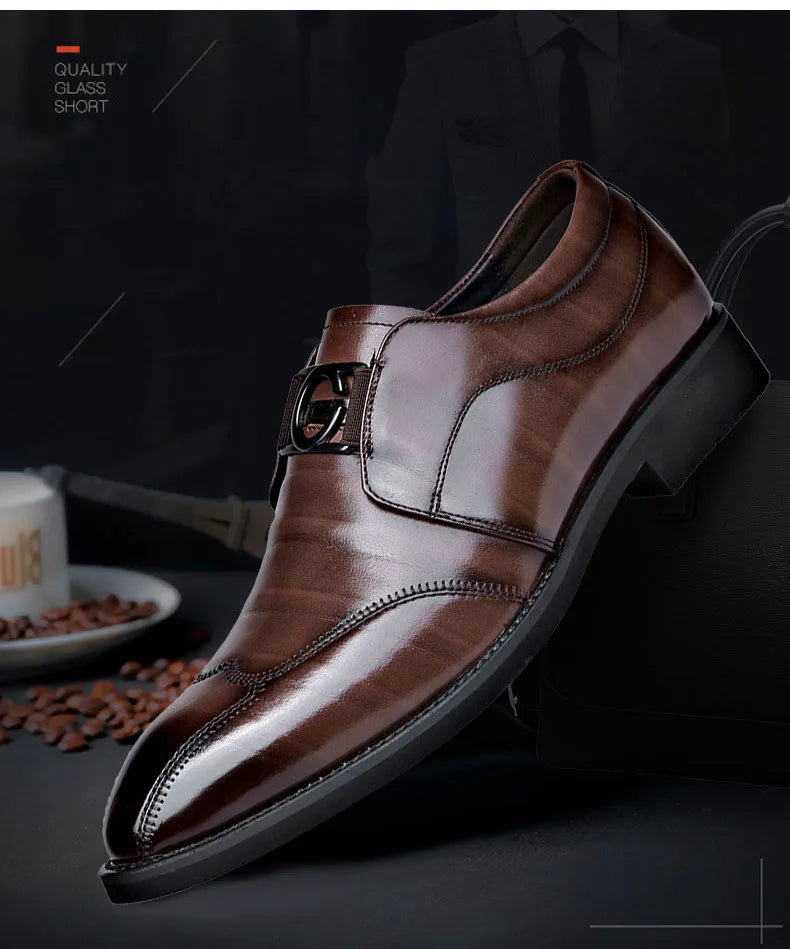 Herren Leder Schuhe Stylische Herren Schuhe Spitzer Oxford Hochzeit Leder Herren Dress Schuhe Gentleman Büro Schuh