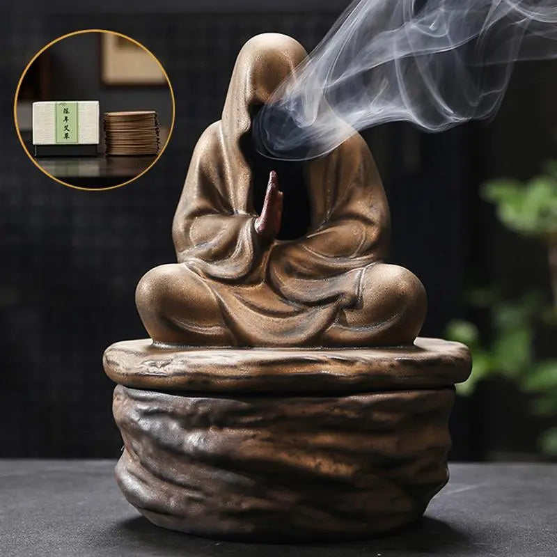 Meditative Mönch Räuchergefäß