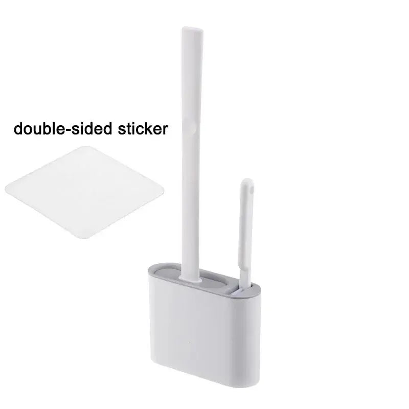 Karnz | Toilettenbürste HygieBrush DuoClean | 2-in-1 Silikon-WC-Bürstenset mit Wandhalterung | Antibakteriell & platzsparend