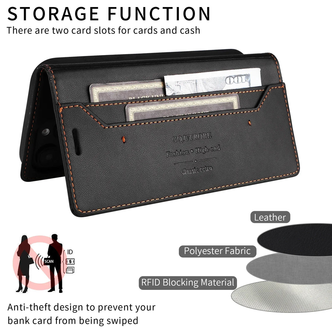 Sandsberg | RFID Flip Leder Samsung S25/S24/S23 Magnetische Brieftaschenhülle