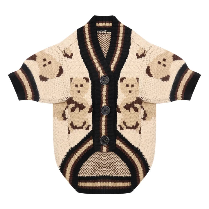 Hundekardigan aus gestricktem, warmem und gestreiftem Karnz